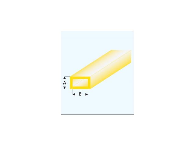 PROFIL VIERKANTROHR GLASKLAR GELB  (A=)3,0X6,0MM 33CM 440-55/3 1