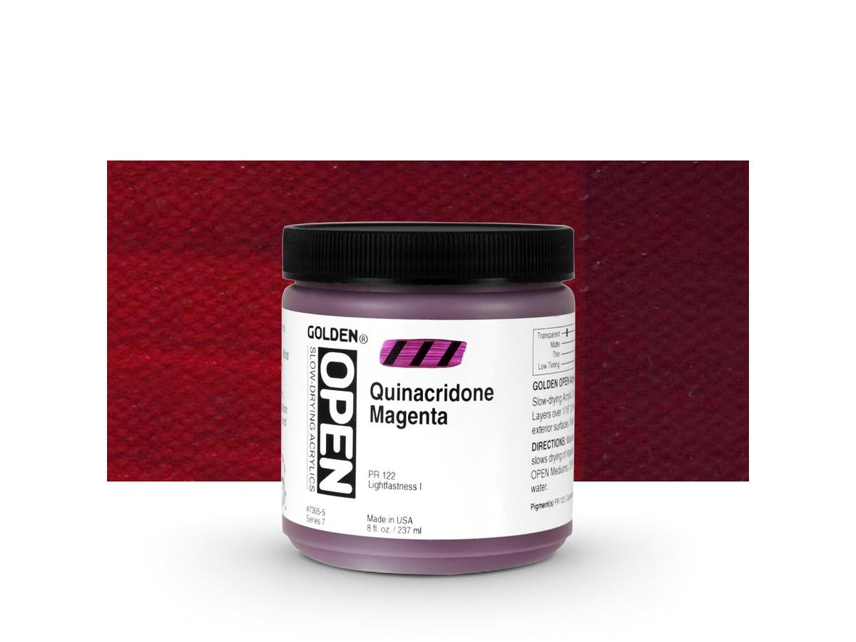 GOLDEN OPEN ACRYLIC 237ML 7305 S7 OPEN QUINACRIDONE MAGENTA 1