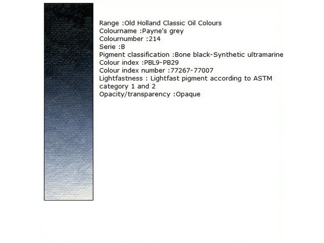 OLD HOLLAND ÖLFARBE B214 125ML PAYNES GREY 1