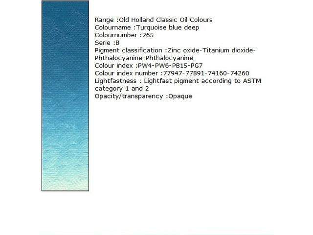 OLD HOLLAND ÖLFARBE B265 40ML TURQUOISE BLUE DEEP 1