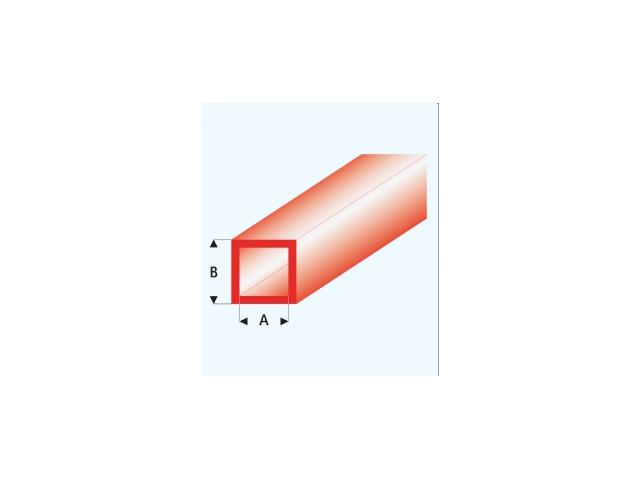 PROFIL VIERKANTROHR GLASKLAR ROT(A=)3,0X4,0MM 33CM 434-55/3 1