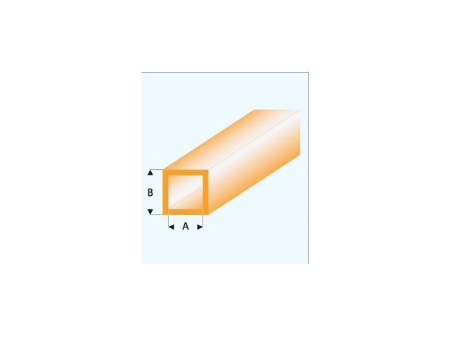 PROFIL VIERKANTROHR GLASKLAR ORANGE(A=)5,0X6,0MM 33CM 433-59/3 1