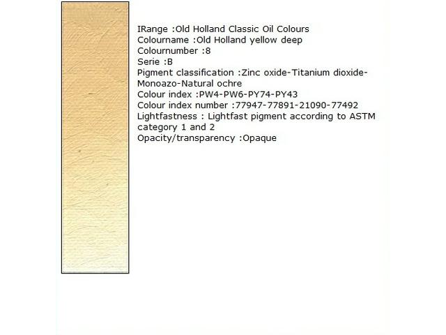 OLD HOLLAND ÖLFARBE B008 40ML OLD HOLLAND YELLOW DEEP 1