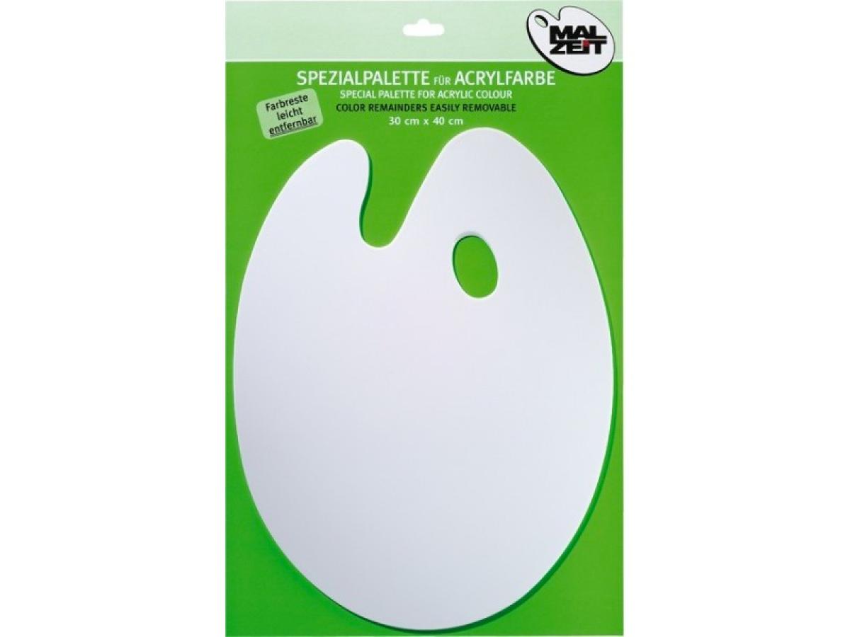 KUNSTSTOFF PALETTE 30X40 OVAL WEISS 1