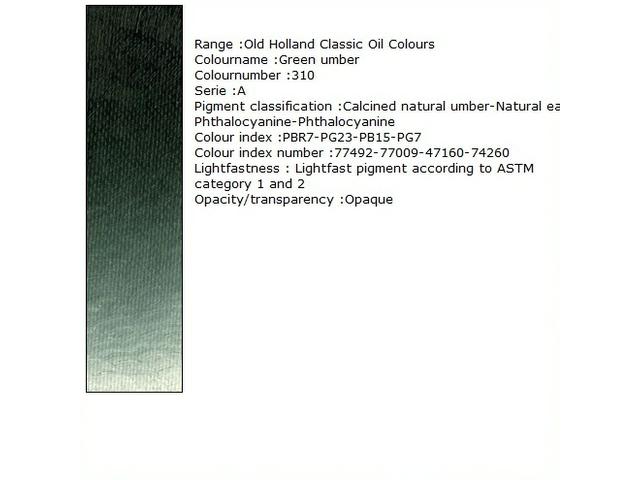 OLD HOLLAND ÖLFARBE A310 125ML GREEN UMBER 1