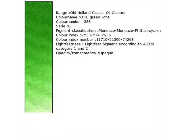 OLD HOLLAND ÖLFARBE B286 40ML OLD HOLLAND GREEN LIGHT 1