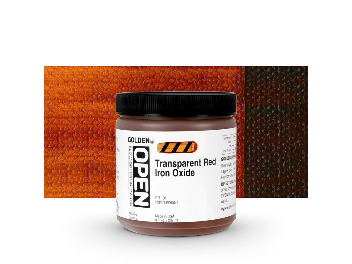 GOLDEN OPEN ACRYLIC 237ML 7385 S3 OPEN TRANSPARANT RED IRON 1