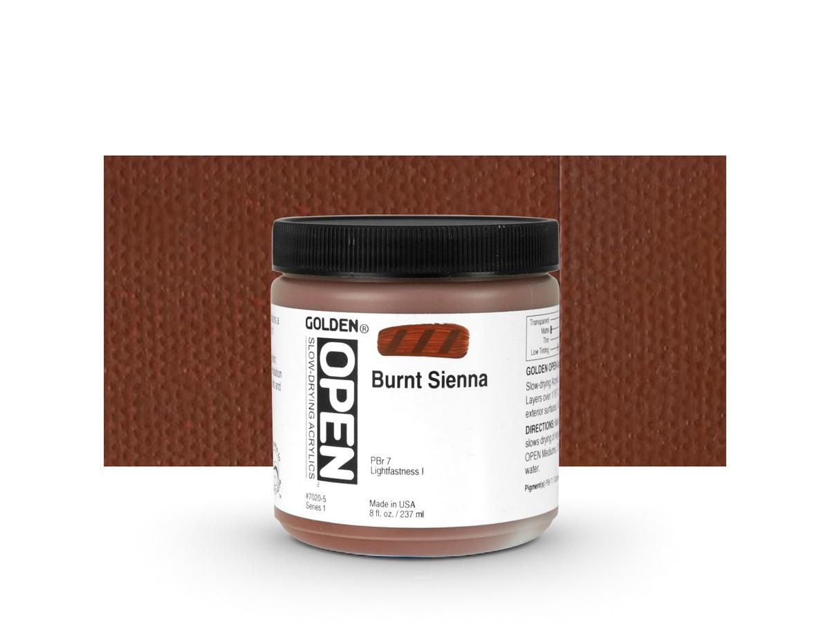 GOLDEN OPEN ACRYLIC 237ML 7020 S1 OPEN BURNT SIENNA 1