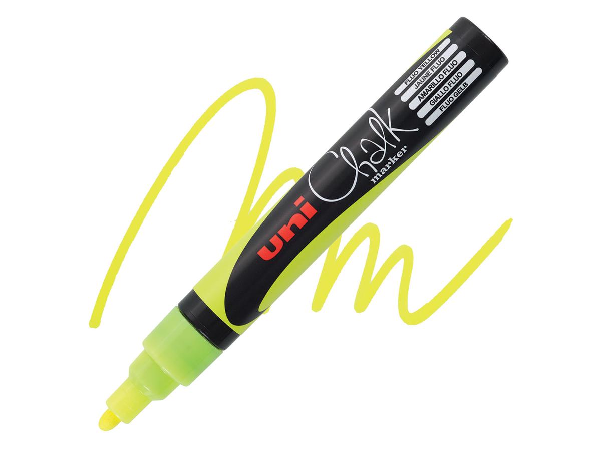 UNI-BALL CHALK MARKER PWE-5M FLUORESZIEREND GELB 1