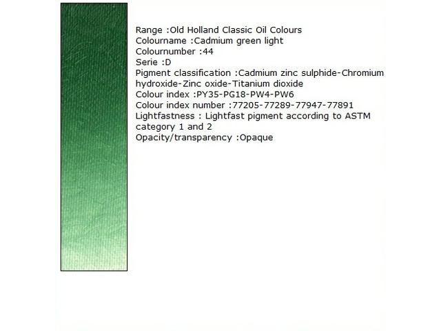 OLD HOLLAND ÖLFARBE D044 40ML CADMIUM GREEN LIGHT 1