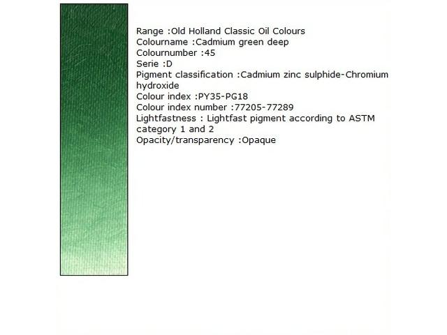 OLD HOLLAND ÖLFARBE D045 40ML CADMIUM GREEN DEEP 1