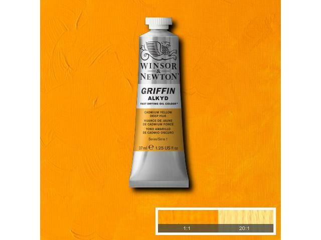 WINSOR & NEWTON GRIFFIN ALKYD 37ML S1 115 CADMIUM YELLOW DEEP HUE 1