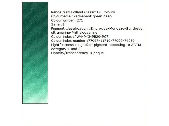OLD HOLLAND ÖLFARBE B271 40ML PERMANENT GREEN DEEP 1