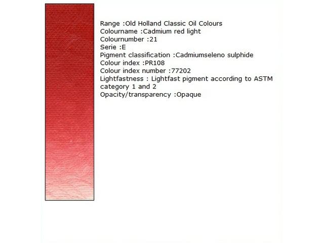 OLD HOLLAND ÖLFARBE E021 125ML CADMIUM RED LIGHT 1