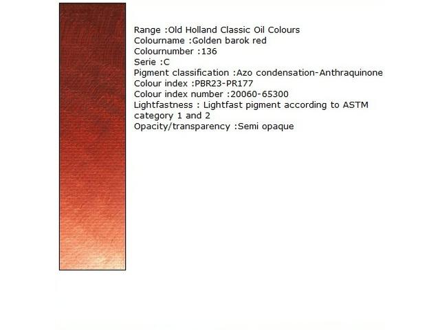 OLD HOLLAND ÖLFARBE C136 40ML GOLDEN BAROK RED 1