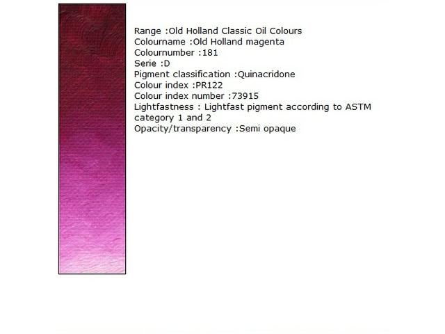 OLD HOLLAND ÖLFARBE D181 40ML OLD HOLLAND MAGENTA 1