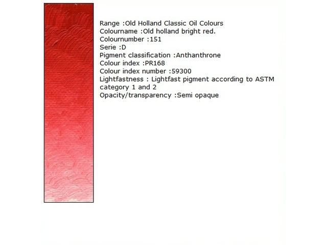 OLD HOLLAND ÖLFARBE D151 40ML OLD HOLLAND BRIGHT RED 1