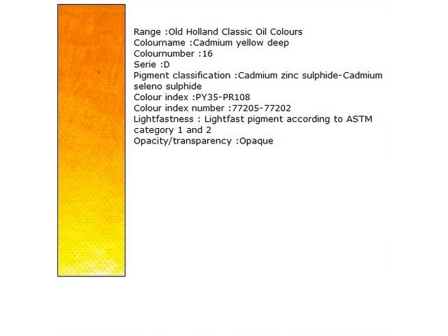 OLD HOLLAND ÖLFARBE D016 125ML CADMIUM YELLOW DEEP 1
