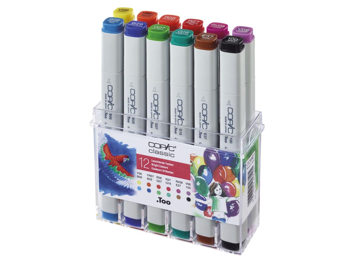 COPIC CLASSIC MARKERSET BRIGHT COLOURS 12X 1
