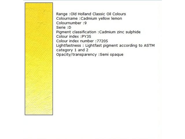 OLD HOLLAND ÖLFARBE D009 40ML CADMIUM YELLOW LEMON 1