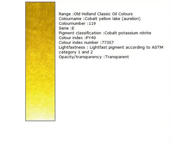 OLD HOLLAND ÖLFARBE E119 40ML COBALT YELLOW LAKE (AURELION) 1