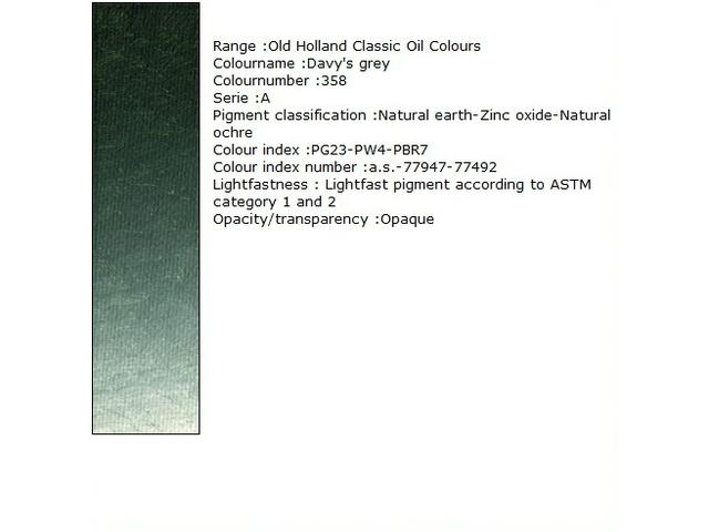 OLD HOLLAND ÖLFARBE A358 225ML DAVY'S GREY 1