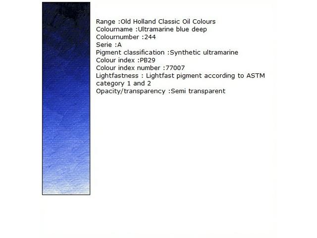 OLD HOLLAND ÖLFARBE A244 225ML ULTRAMARINE BLUE DEEP 1