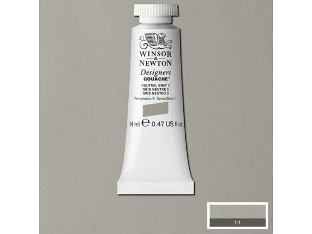 WINSOR & NEWTON DESIGNERS GOUACHE 14ML 436 NEUTRAL GREY NO 3 1