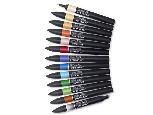 WINSOR & NEWTON PROMARKER SET MANGA 1 12X+1BLENDER 1