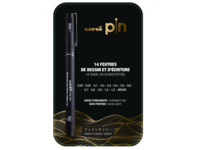 UNI PIN FINELINER SET SCHWARZ 14X