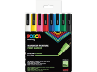 UNI POSCA MARKERSET FINE PC3M BASIC COLOURS 16X