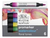 WINSOR & NEWTON WATER COLOUR MARKER SET 6X BLUMENTÖNE