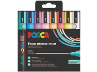 UNI POSCA MARKER SET SOFT COLOURS PC5M  8X