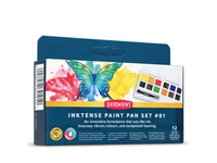DERWENT INKTENSE AQUARELL REISE-SET 1 12 NÄPFCHEN + WASSERTANKPINSEL