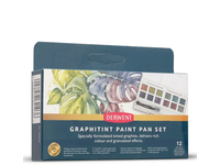 DERWENT GRAPHITINT AQUARELL REISE-SET 1 12 NÄPFCHEN + WASSERTANKPINSEL