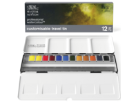 WINSOR & NEWTON AQUARELLKASTEN CUSTOMISABLE TRAVEL TIN 12X 1/2 NÄPFCHEN