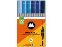 MOLOTOW ONE4ALL MARKERSET TWIN 1,5+4MM BLUE 6X