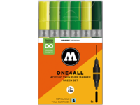 MOLOTOW ONE4ALL MARKERSET TWIN 1,5+4MM GREEN 6X
