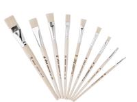 VAN BEEK BORSTENPINSEL SET 9 FLACH KURZSTIL