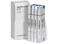 STYLEFILE BRUSH MARKERSET BR12CG 12-DELIG COOL GREY OP=OP