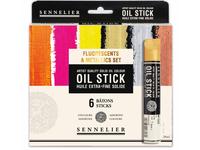 SENNELIER ÖL-STICK  FLUORESCENT & METALLICS SET 6X38ML