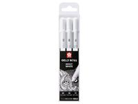 SAKURA GELPENNEN BASIC SET 3 TEILIG WEISS FEIN MEDIUM BREIT