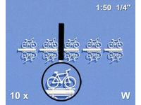 1:50 FAHRRAD WEISS 10 STÜCK 03.50201.10