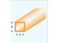 PROFIL VIERKANTROHR GLASKLAR ORANGE (A=)3,0X4,0MM 33CM 433-55/3