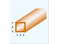 PROFIL VIERKANTROHR GLASKLAR BRAUN  (A=)4,0X5,0MM 33CM 435-57/3