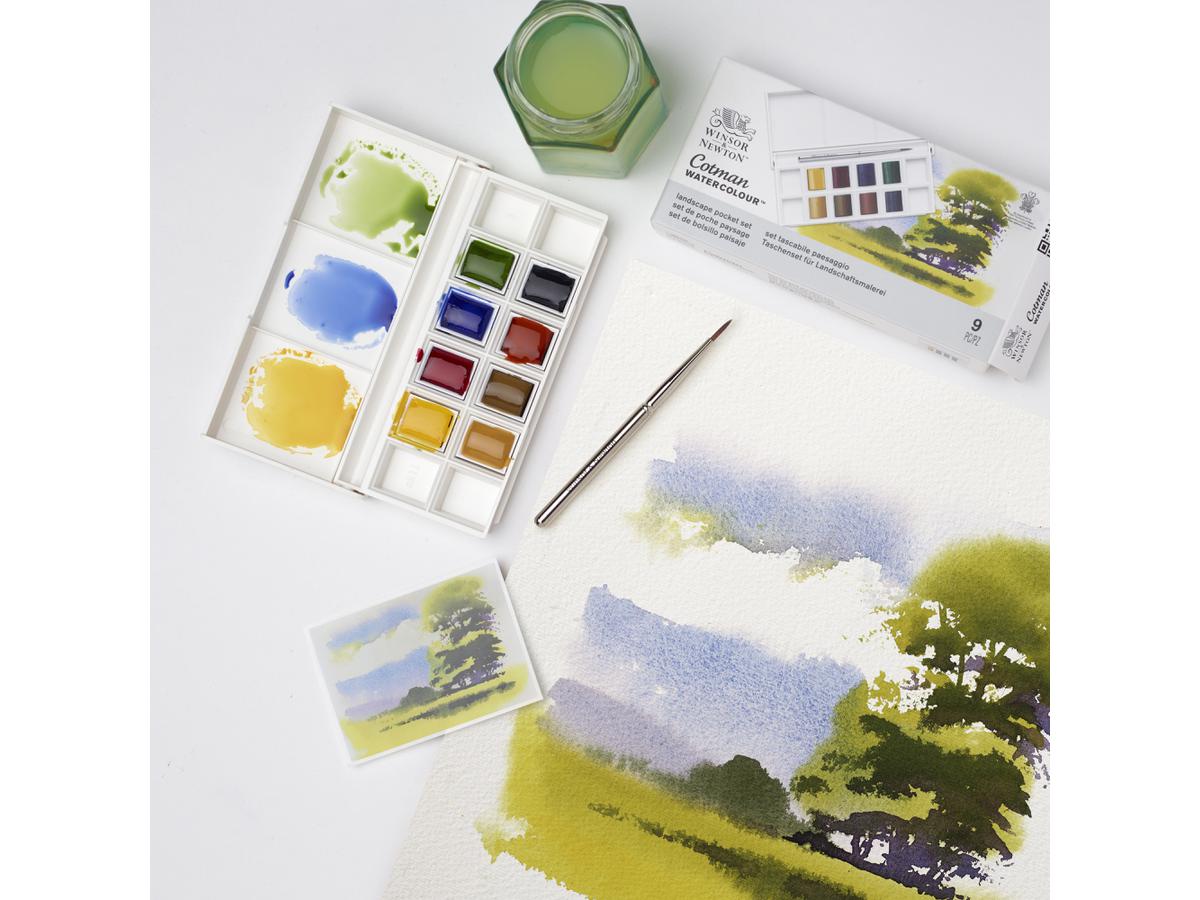 WINSOR & NEWTON COTMAN AQUARELL SET LANDSCAPE 8X1/2 NAPF 5