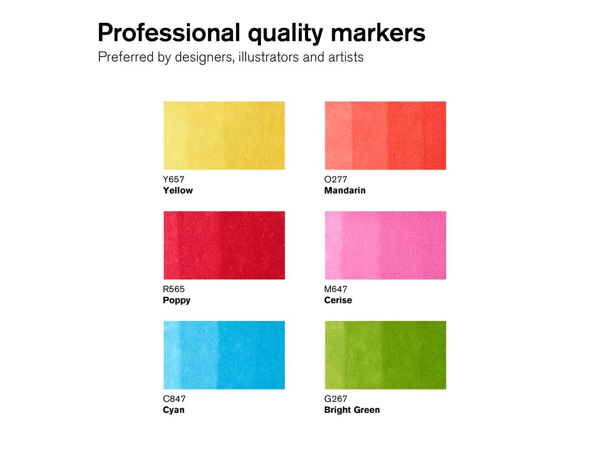 WINSOR & NEWTON PROMARKER SET VIBRANT TONES 6X 2