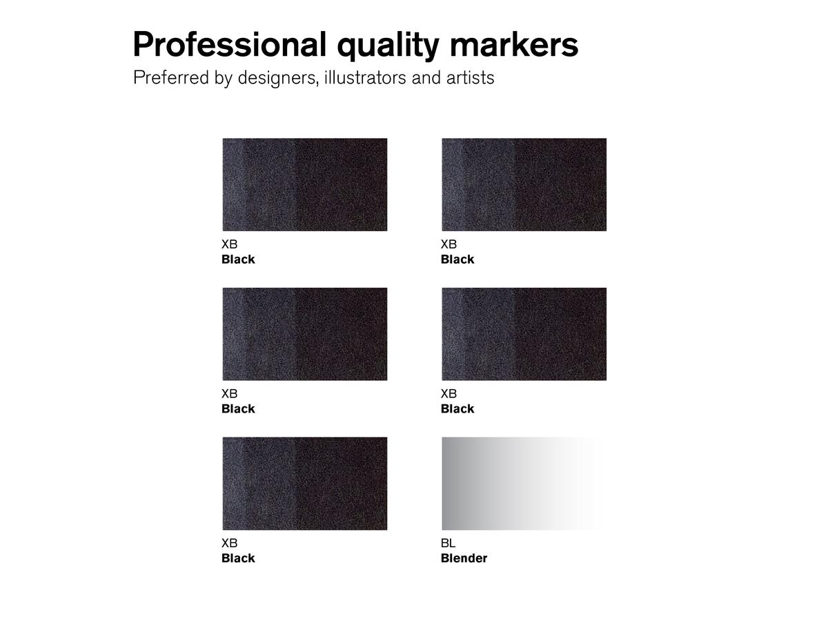 WINSOR & NEWTON PROMARKER SET BLACKS + 1BLENDER 6X 2