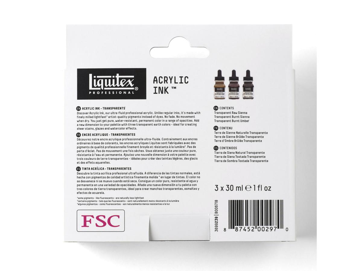 LIQUITEX ARTIST ACRYLTINTE SET 3X30ML TRANSPARENT 5