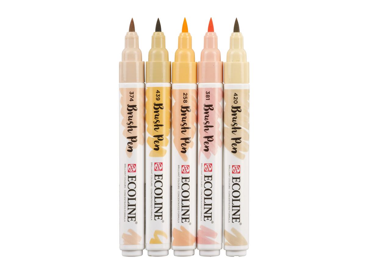TALENS ECOLINE BRUSH PEN SET 5 BEIGE-ROSA 3